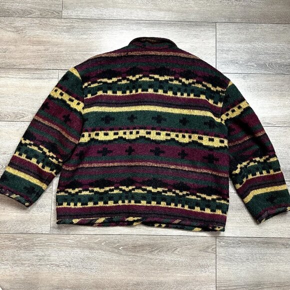 Vintage Aztec Western Wool Blend Jacket Size M/L Made In Canada Le Chateau - Picture 2 of 7